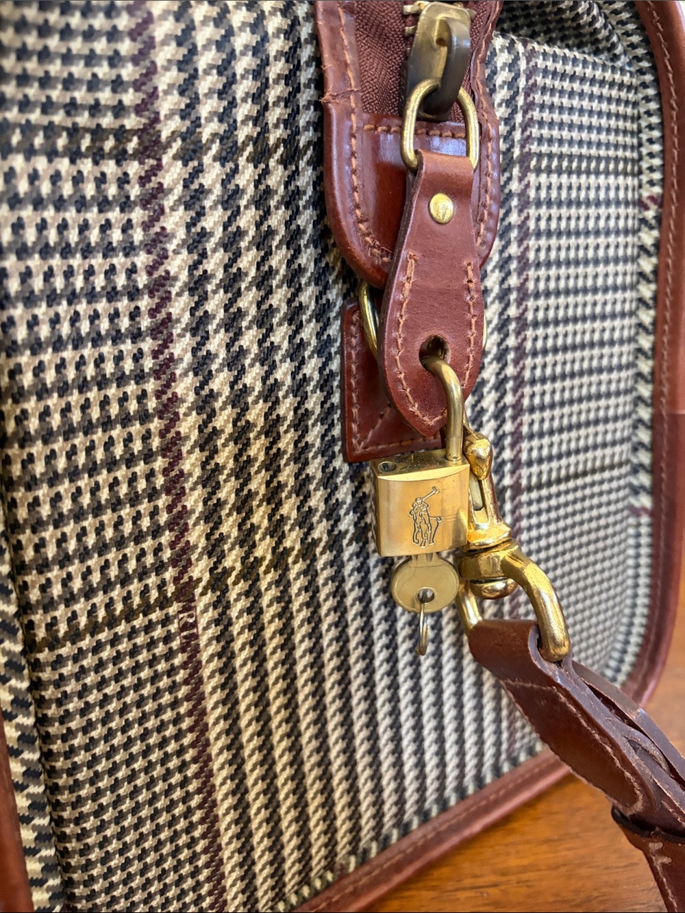 RARE Ralph Lauren Vintage πΏπππ & πΎππ¦ Houndstooth Boston Travel Doctors Lg Bag - Picture 5 of 16